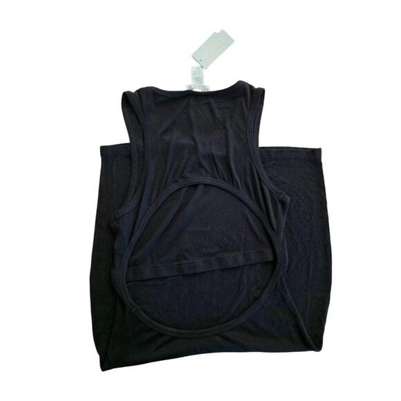 NWT Lspace Black Micro Rib Mini Cutout Back Sleeveless Bodycon Dress XL - Picture 4 of 6